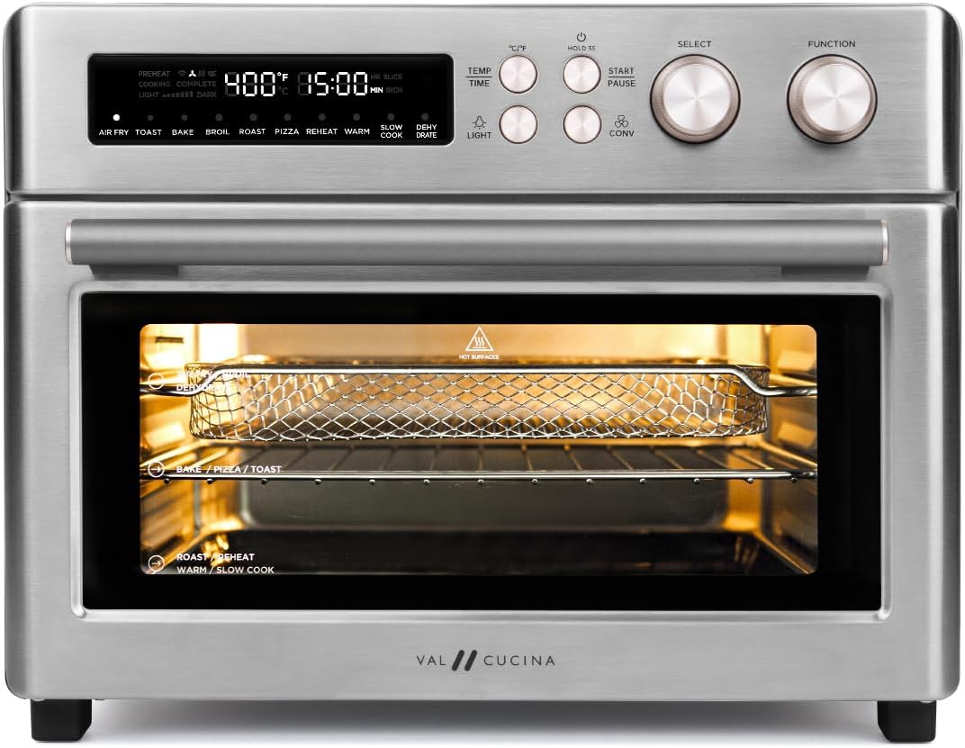 Infrared Heating Air Fryer Toaster Oven, Extra Large Countertop Convection Oven 10-in-1 Combo, 6-Slice Toast, Enamel Baking Pan Easy Clean with Recipe Book, Black Matte Stainless Steel wourant
