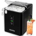 Aeitto Ice Makers Countertop, 9 Ice Cubes Release in 6 Mins, 26Lbs/24H, 2 Sizes of Bullet Ice Machine,Self-Cleaning Portable Ice Maker with Ice Scoop and Basket for Home Kitchen Office Bar RV, Black woonhhop