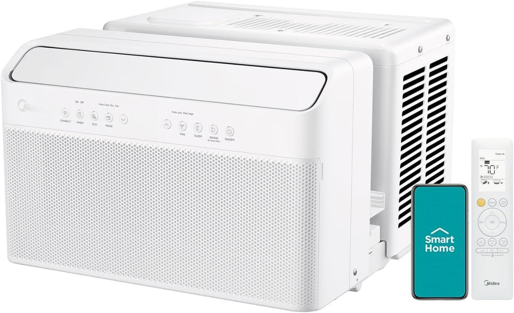 Midea 12,000 BTU U-Shaped Smart Inverter Window Air Conditioner–Cools up to 550 Sq. Ft. wourant