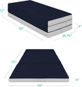 Best Choice Products 4in Portable Queen-Size Mattress, Tri-Fold Mattress for Camping, Guest, Toddler, Foam Plush w/Carry Case - Grey wourant