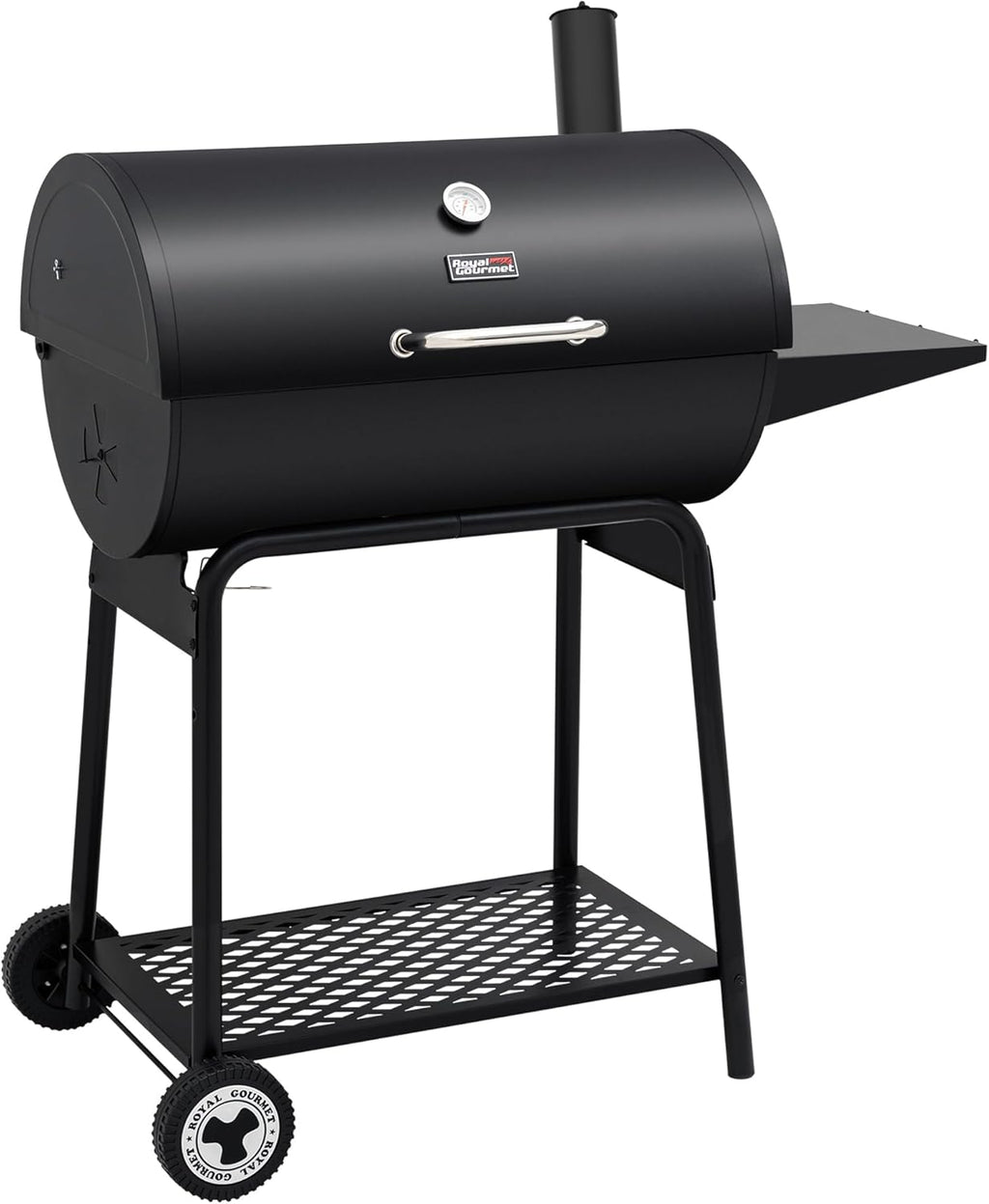 Royal Gourmet CC1830 30" Barrel Charcoal Grill with Heating Rack, Outdoor Grill, 627 Sqm wourant