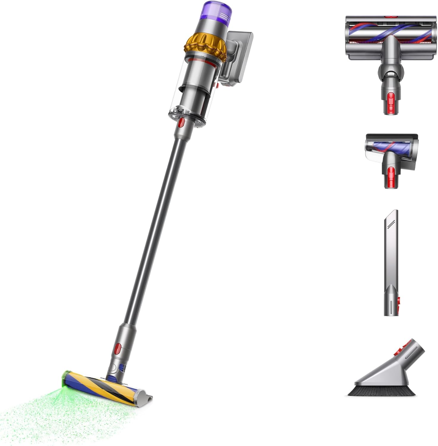 Dyson V15 Detect Plus Cordless Vacuum, Illumination Reveals dust, 240AW, 3 Power Modes, Up to 60 Minutes,² Deep Cleans Hard Floors and Carpets, Detangles pet Hair, Converts to Handheld woonhhop