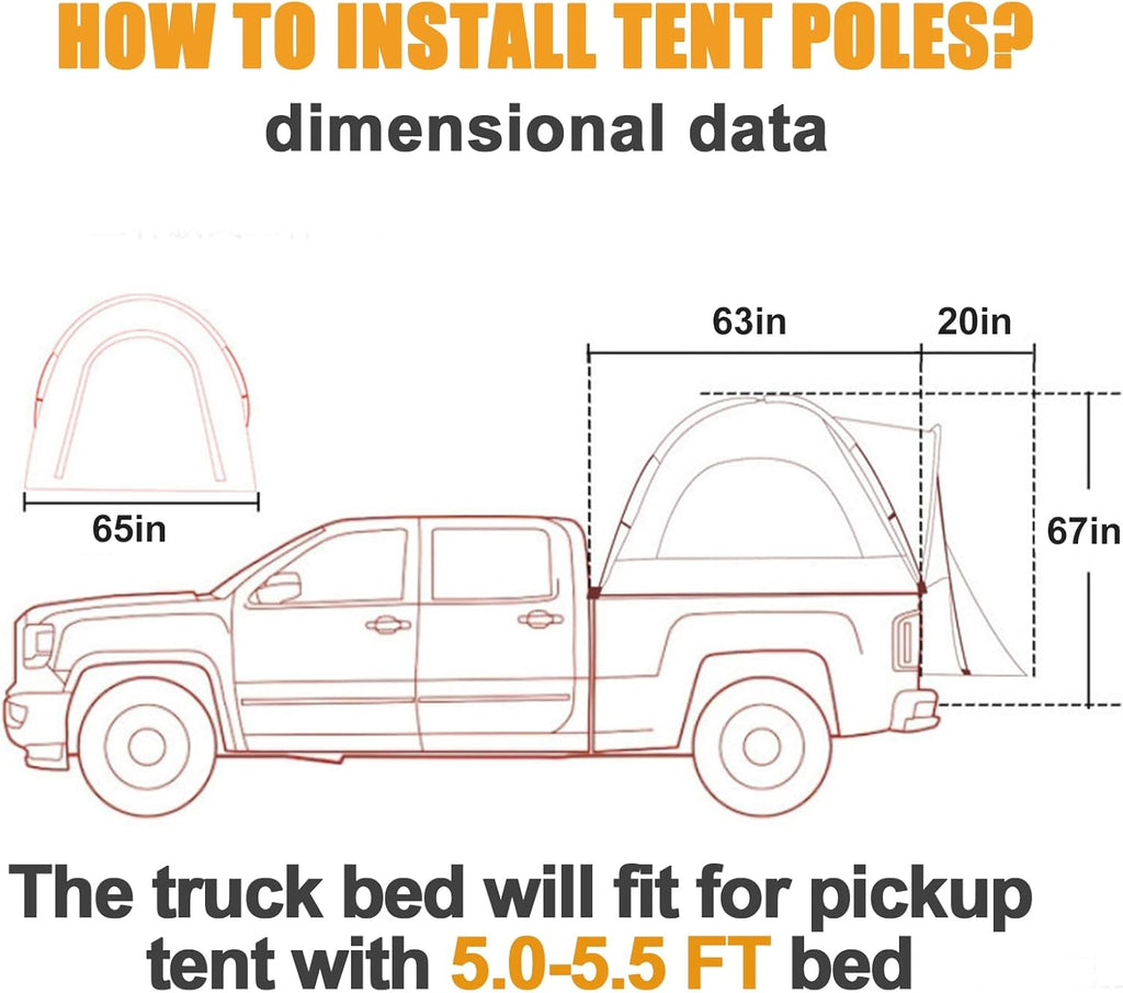 SUV Tent, 5-9 Person Rectangle Car Tent for Family, Waterproof & Windproof for Car Camping, Large Camping Tents with Storage Bag, SUV, Van, Jeep, Pickup 8FT L x 10.6FT W x 7.2FT H wourant