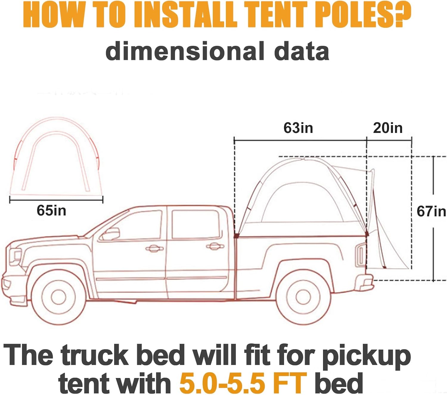 SUV Tent, 5-9 Person Rectangle Car Tent for Family, Waterproof & Windproof for Car Camping, Large Camping Tents with Storage Bag, SUV, Van, Jeep, Pickup 8FT L x 10.6FT W x 7.2FT H wourant
