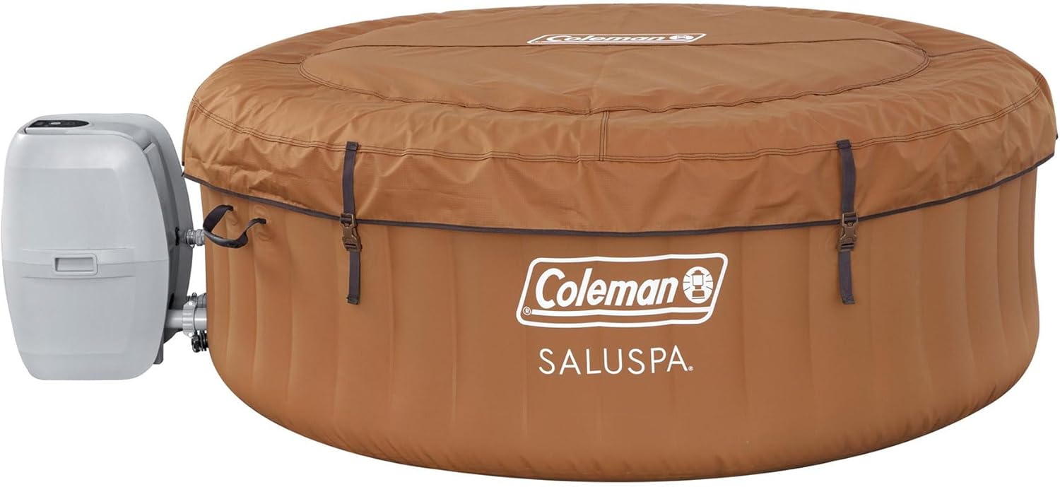 Coleman SaluSpa Miami AirJet 2 to 4 Person Round Inflatable Hot Tub Portable Outdoor Spa with 120 Soothing AirJets and Insulated Cover, Black wourant