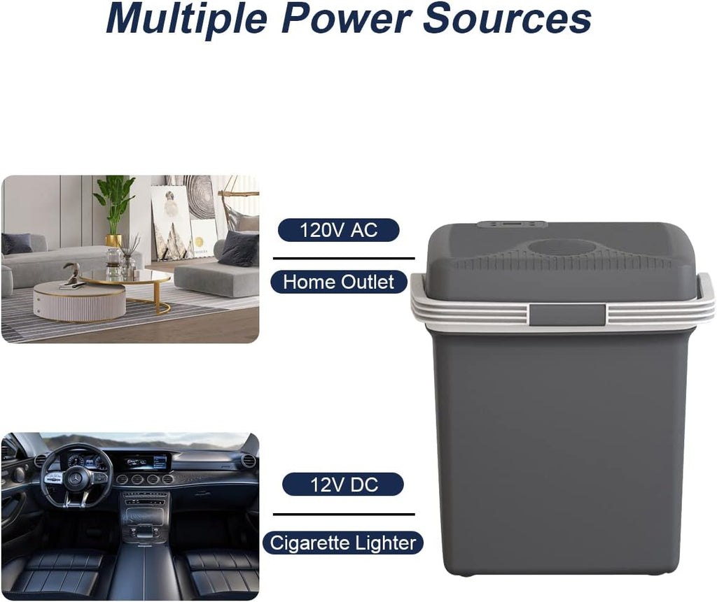 Electric Cooler & Warmer28QT/26L Portable Car Fridge Car Cooler Plug in Electric Car Coolers wourant