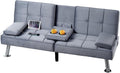 FLEXISPOT Futon Sofa Bed with USB Type-C Charging Port, Convertible Sleeper Couch with Adjustable Backrest wourant