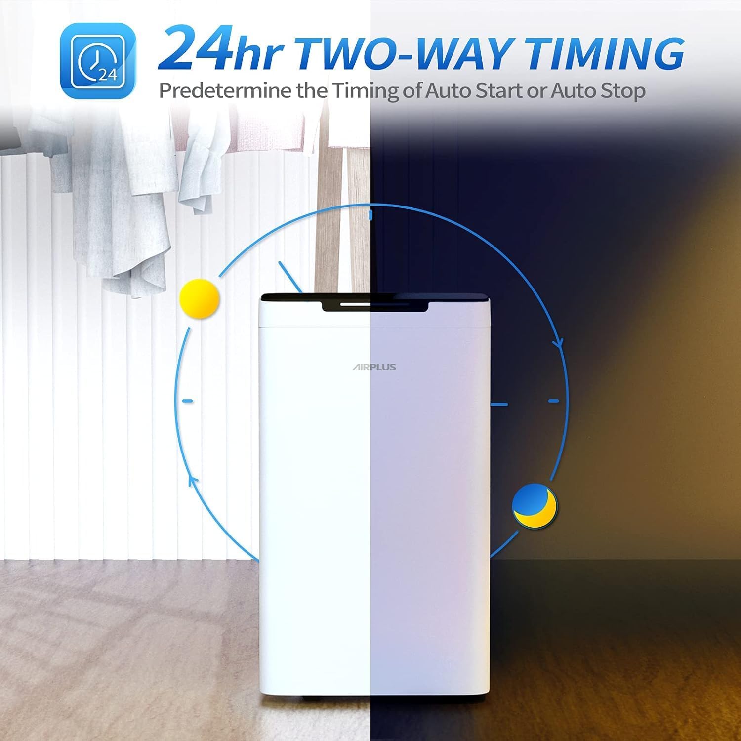 AIRPLUS 1,500 Sq. Ft Dehumidifier for Basement, 30 Pints Powerful Dehumidifier for Home, Large Rooms, Bedrooms, Sufficient Capacity Water Tank with Drain Hose (AP1907) wourant