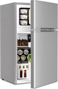 Antarctic Star 3.2 Cu.Ft,Mini Refrigerator with Freezer,Double Door Mini Fridge,Compact Refrigerator,Adjustable Thermostat,Mini Refrigerator for Bedroom/Office/Dorm/Kitchen(BLACK) wourant