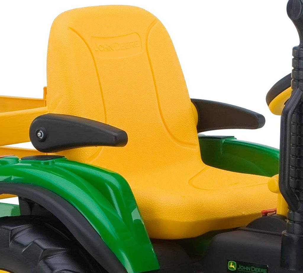 Peg Perego John Deere Ground Force Tractor with Trailer 12 Volt Ride on wourant
