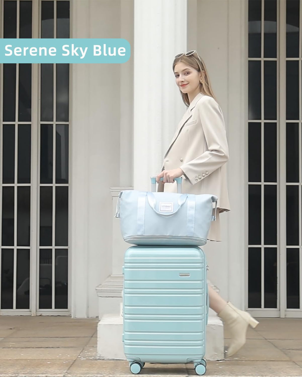 6-piece luggage set, expandable hardshell suitcase set with spinner wheels, lightweight rolling luggage set wourant