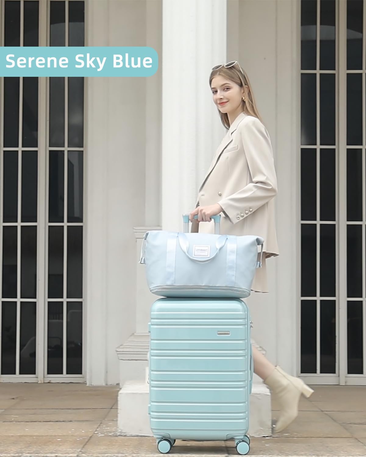 6-piece luggage set, expandable hardshell suitcase set with spinner wheels, lightweight rolling luggage set wourant