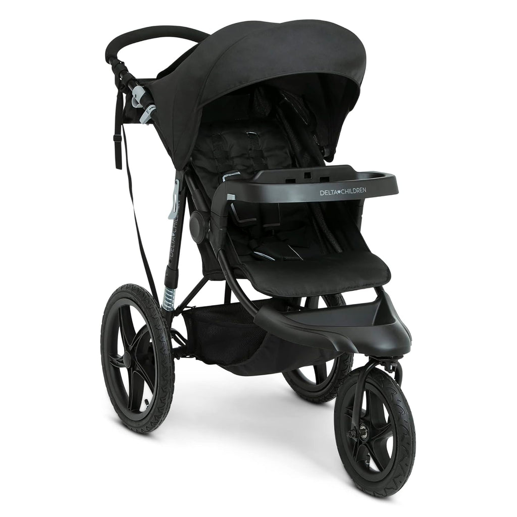 Delta Children Apollo Jogging Stroller Shock Absorbing Frame with Large Canopy Recline wourant