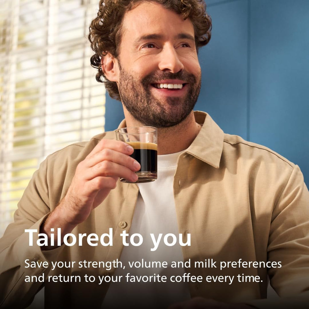 Philips 3200 Series Fully Automatic Espresso Machine, LatteGo Milk Frother, 5 Coffee Varieties, Intuitive Touch Display, 100% Ceramic Grinder, AquaClean Filter, My Coffee Choice, Black (EP3241/54) woonhhop