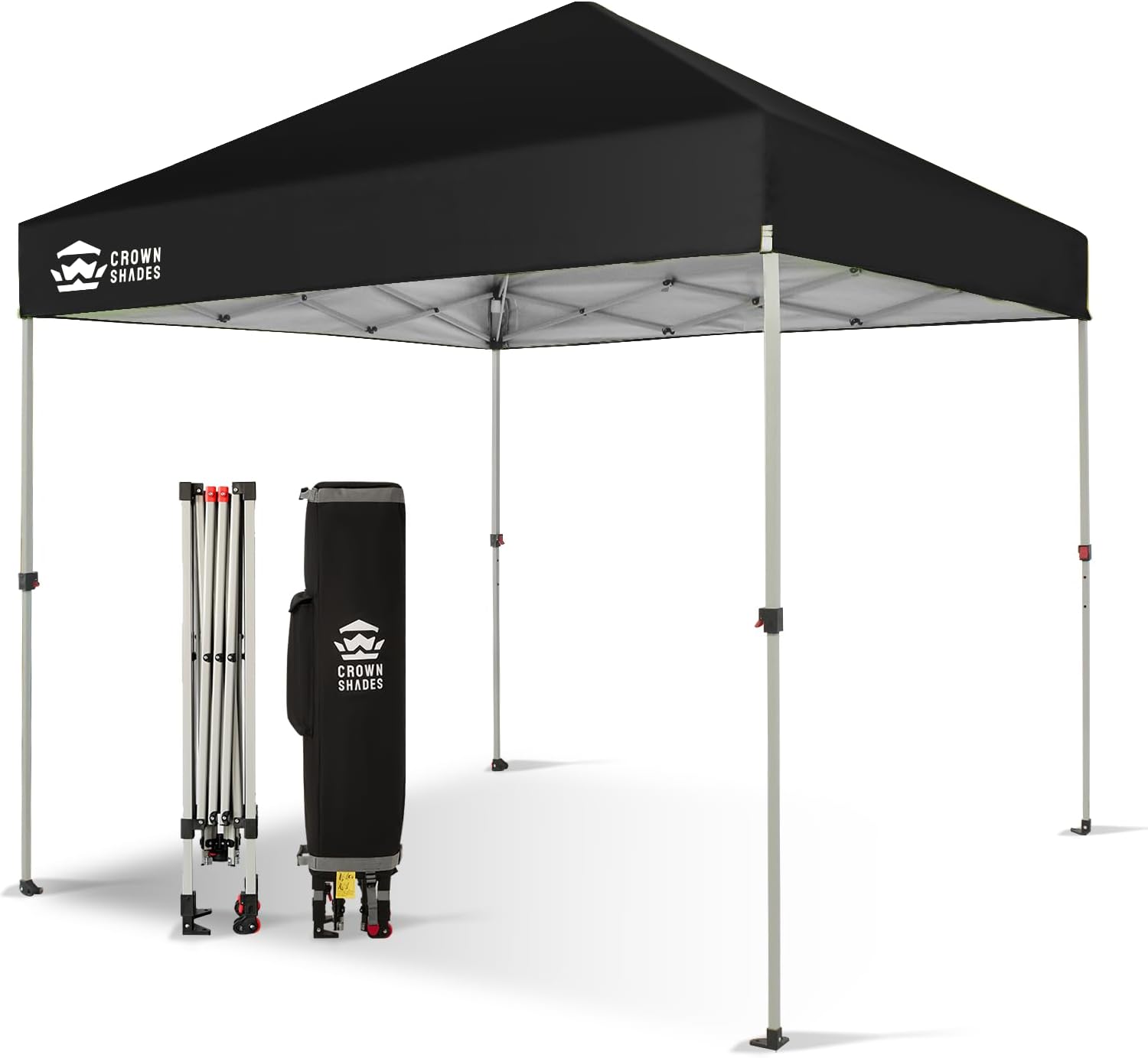 10x10 Pop-Up Awning - One-Click Installation Beach Tent - Outdoor Sunshade Silver Coated Top, 3 Heights and 4 Sand Pockets wourant