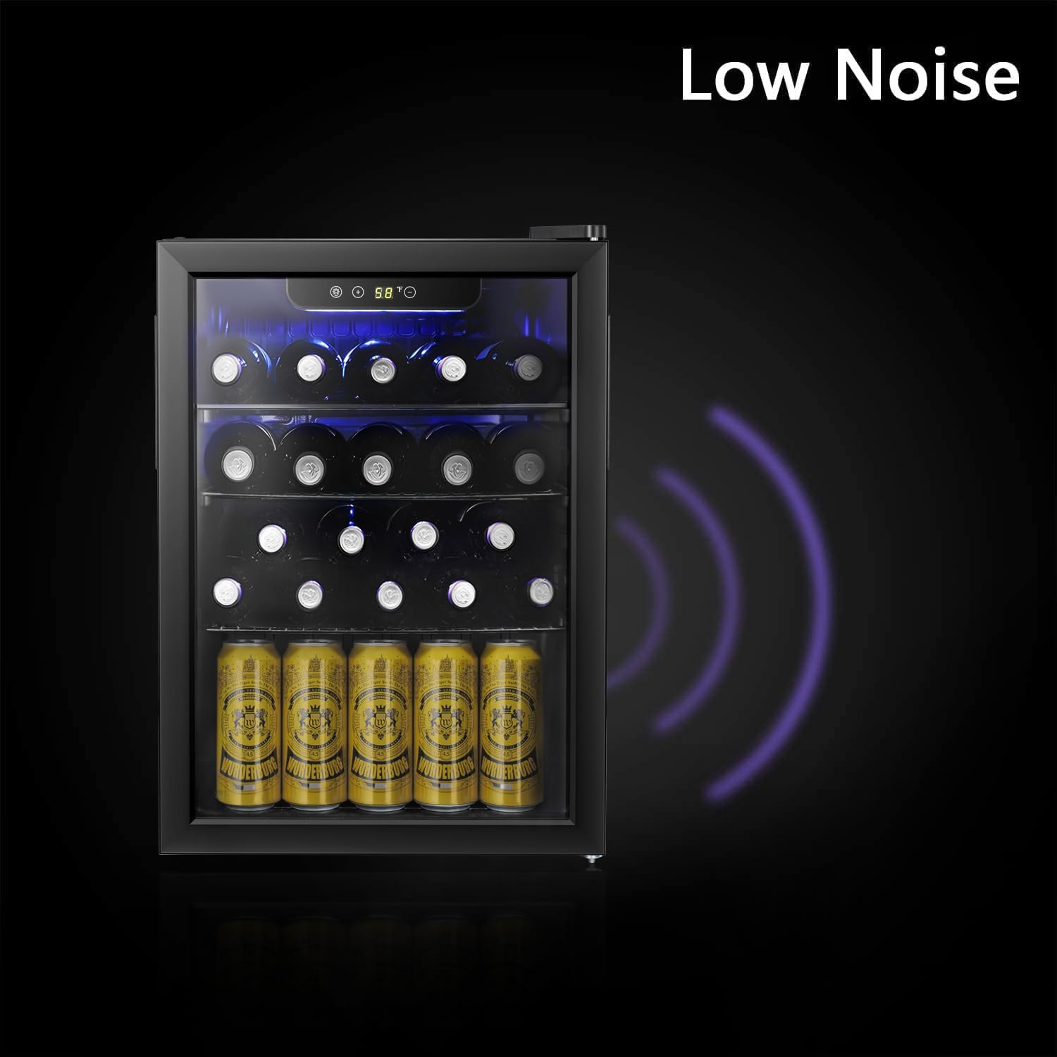 Antarctic Star 26 Bottle 130 Can Wine Cooler Cabinet Beverage Refrigerator Mini Wine Cellar wourant