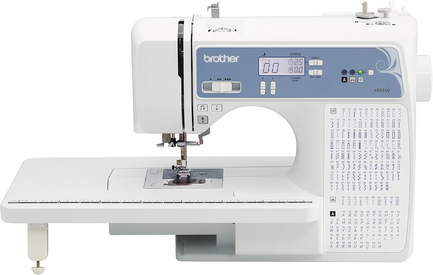 Brother Sewing and Quilting Machine, Computerized, 165 Built-in Stitches, LCD Display, Wide Table, 8 Included Presser Feet, White, 20x12x17 wourant
