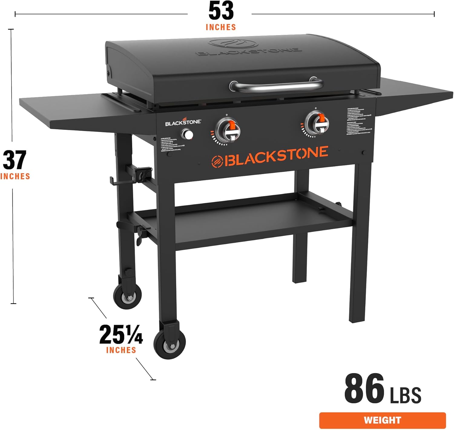 Blackstone 1883 Original 28 Griddle with Integrated Protective Hood Counter Height Side Shelves wourant