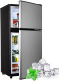 Apartment Size Refrigerator, 3.5 Cu.Ft Samll Refrigerator with Freezer Suitable for Home and Apartments, Freestanding wourant