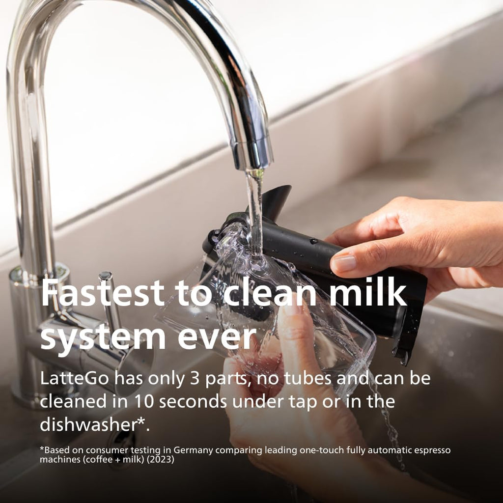 Philips 3200 Series Fully Automatic Espresso Machine, LatteGo Milk Frother, 5 Coffee Varieties, Intuitive Touch Display, 100% Ceramic Grinder, AquaClean Filter, My Coffee Choice, Black (EP3241/54) woonhhop