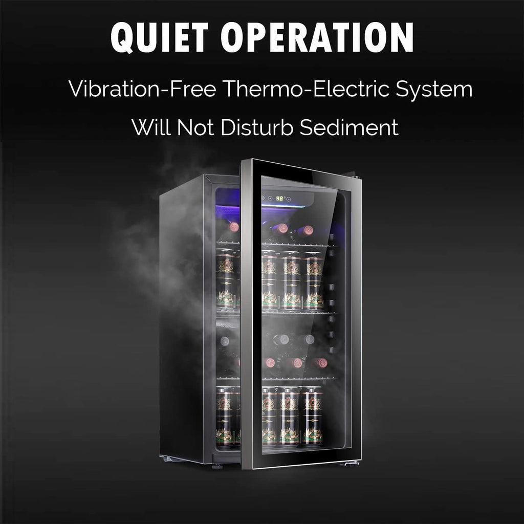 Antarctic Star 26 Bottle 130 Can Wine Cooler Cabinet Beverage Refrigerator Mini Wine Cellar wourant