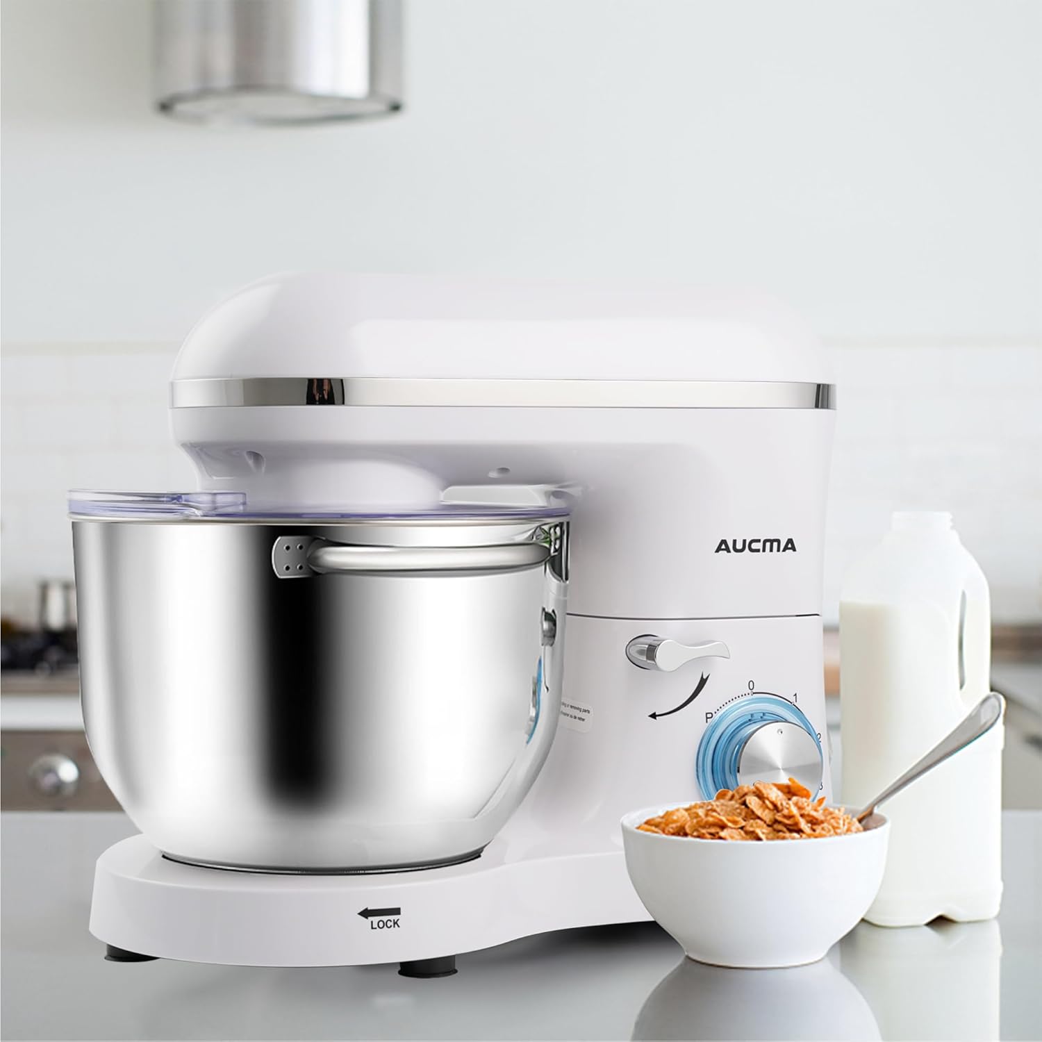 Aucma Stand Mixer,6.5-QT 660W 6-Speed Tilt-Head Food Mixer, Kitchen Electric Mixer with Dough Hook wourant
