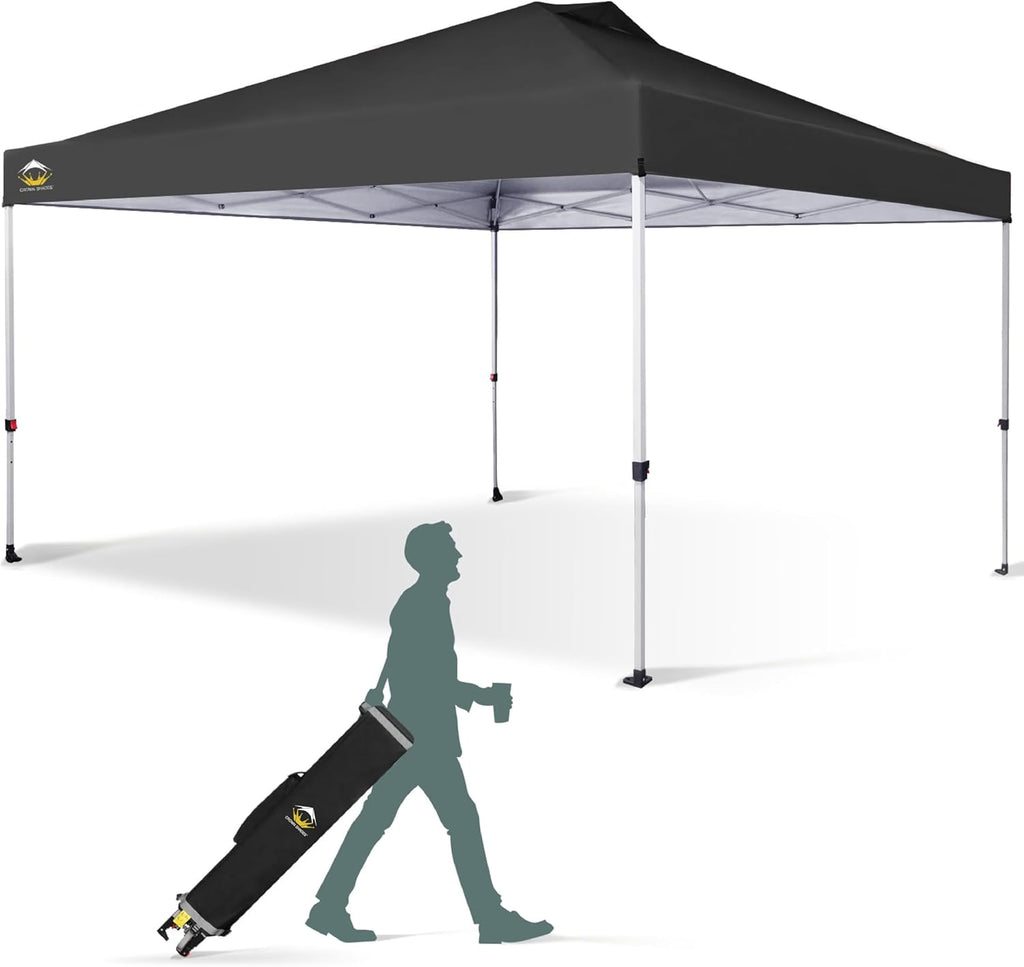 10x10 Pop-Up Awning - One-Click Installation Beach Tent - Outdoor Sunshade Silver Coated Top, 3 Heights and 4 Sand Pockets wourant