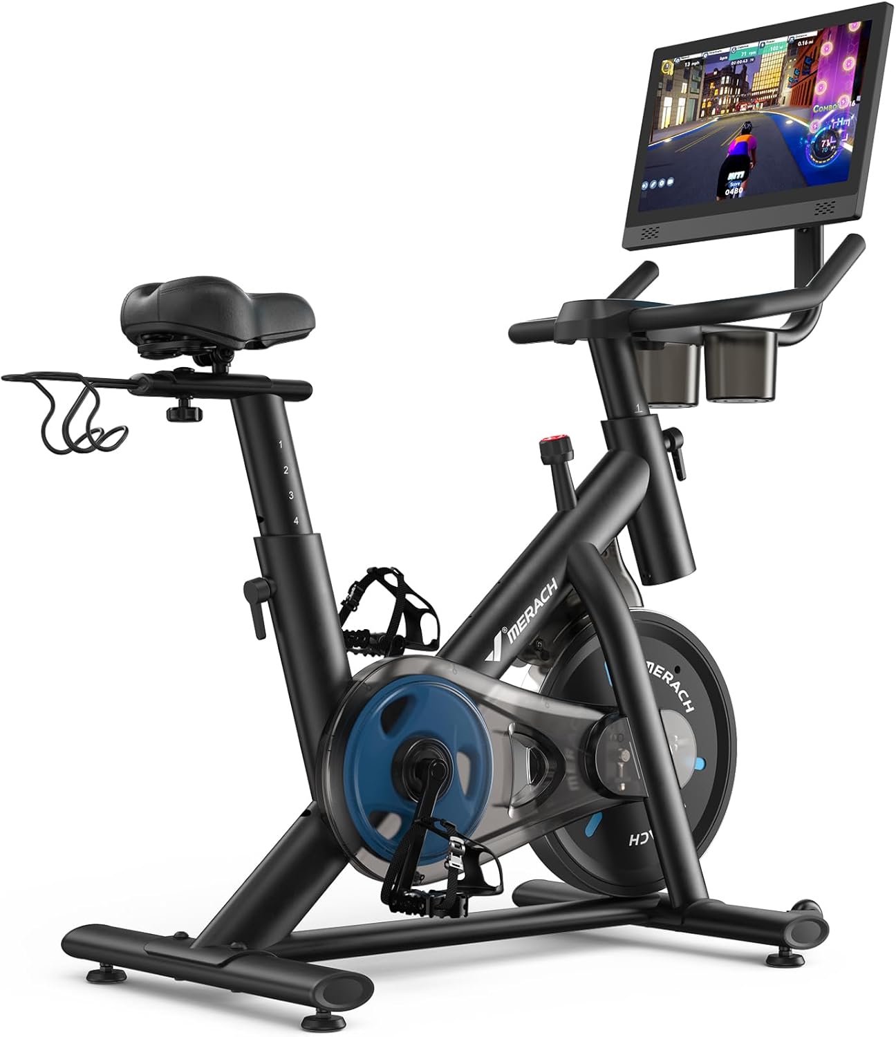 MERACH Exercise Bike, Brake Pad Stationary Bike with Exclusive App, Low Noise Indoor wourant