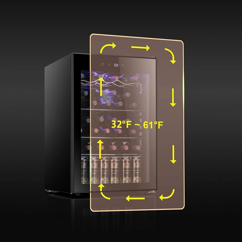 Antarctic Star 26 Bottle 130 Can Wine Cooler Cabinet Beverage Refrigerator Mini Wine Cellar wourant