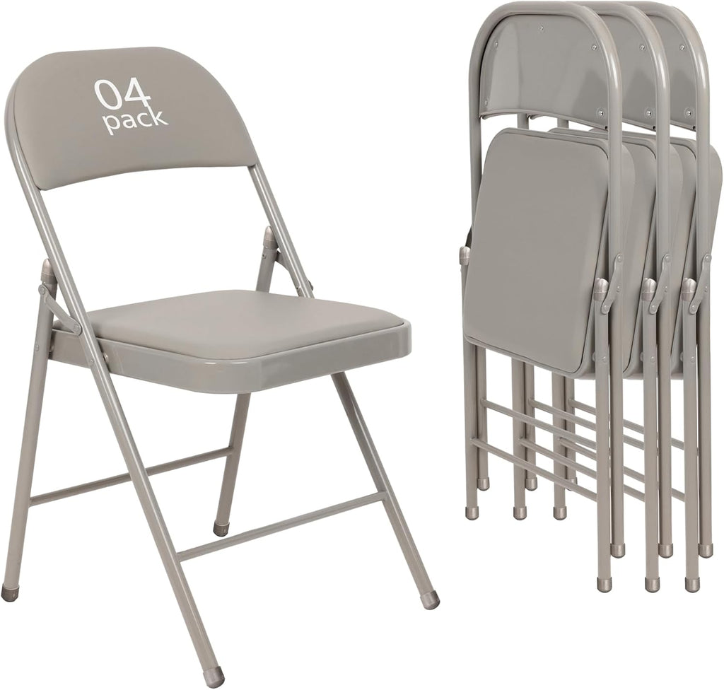 6 Pack Black Folding Chairs with Leather Chairs for Indoor and Outdoor Events Office Wedding Party Upholstered Chairs wourant