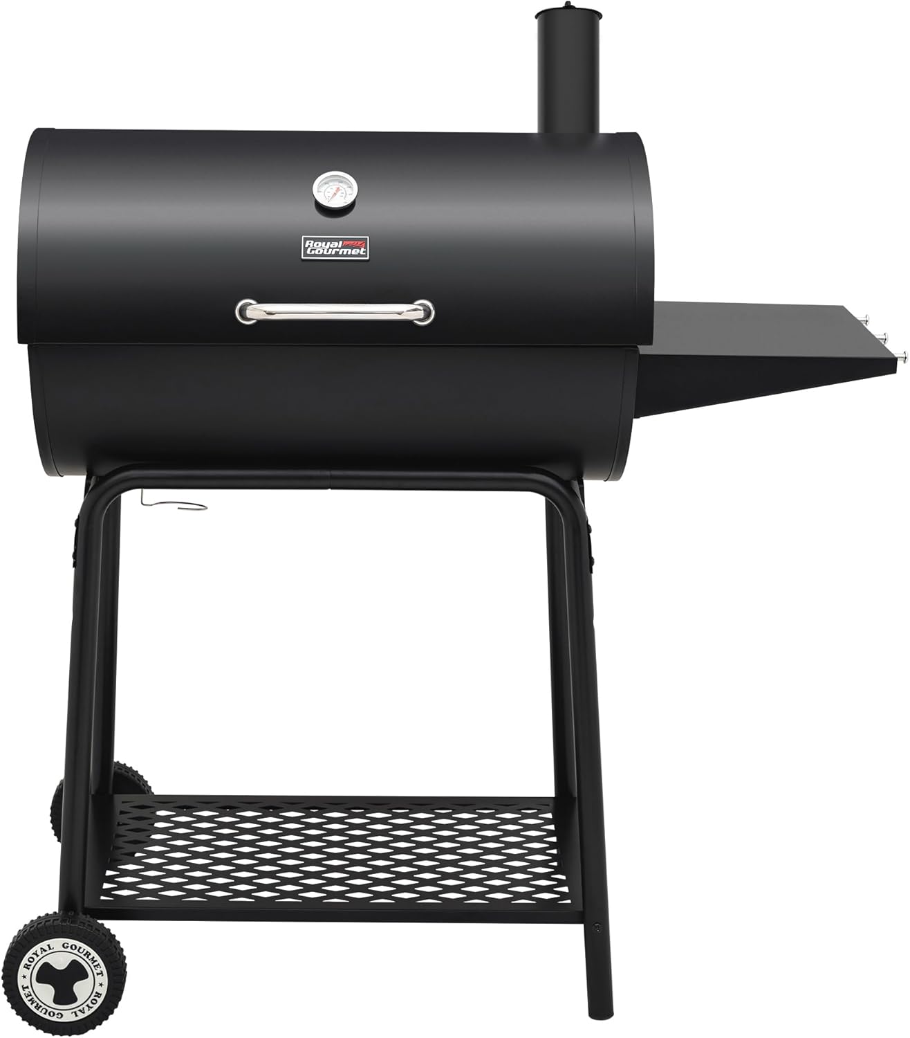 Royal Gourmet CC1830 30 Inch Barrel Charcoal Grill with Side Table, Outdoor BBQ Grill with 627 Sq. In. Cooking Space for Backyard, Patio and Parties, Black wourant