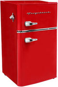 Frigidaire Retro Mini Fridge with Freezer Side Bottle Opener-Small 2 Door Refrigerator Office Bar wourant