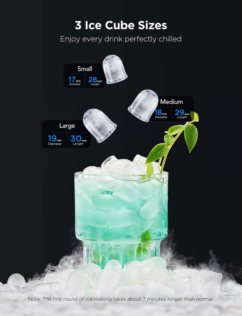 GoveeLife Smart Ice Maker Countertop, Portable Ice Machine with Voice Control, 9 Ice Cubes in 6 Minutes 3 Sizes, 26lbs/24Hrs, Self Cleaning RGB Lights, Quiet Ice Maker with Scoop for Kitchen Silver wourant