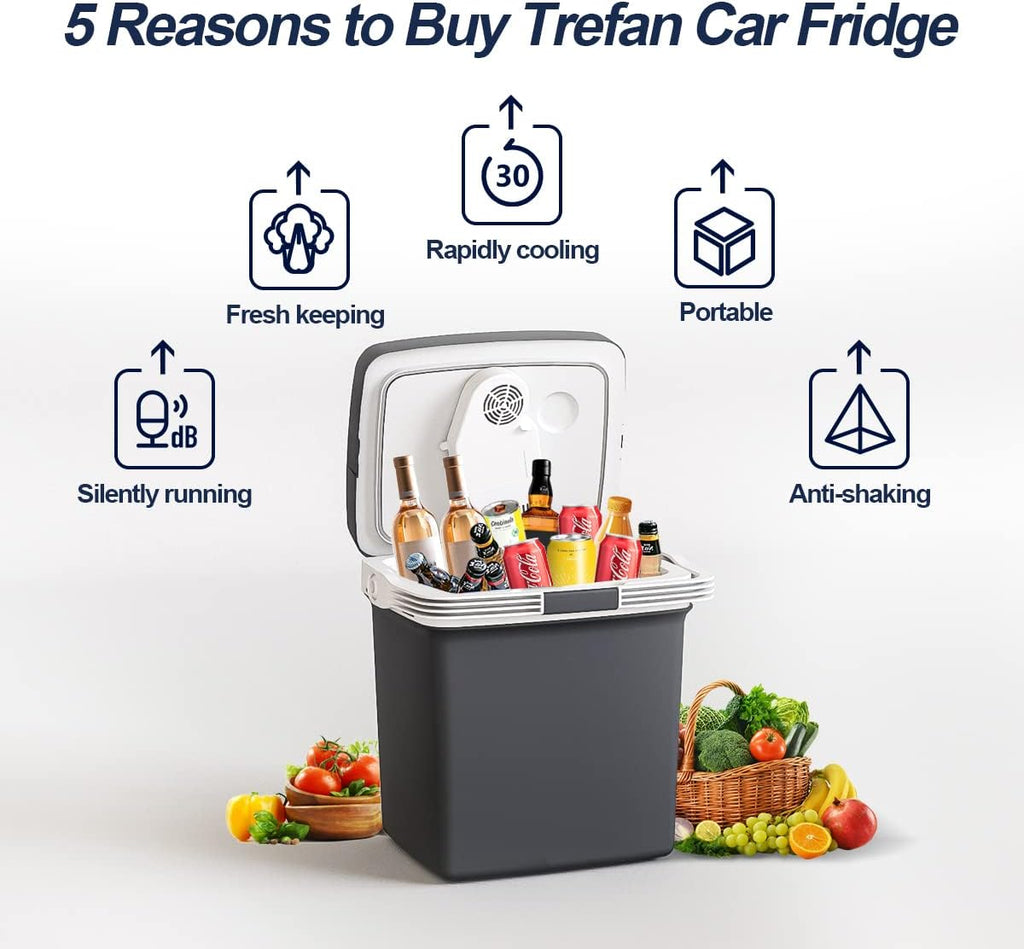 Electric Cooler & Warmer28QT/26L Portable Car Fridge Car Cooler Plug in Electric Car Coolers wourant