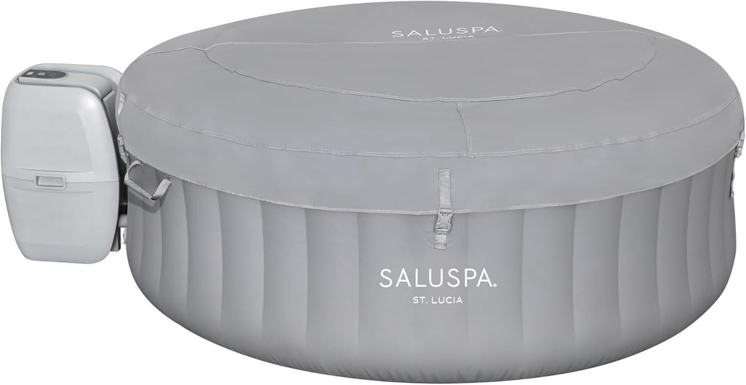 Bestway SaluSpa Miami EnergySense AirJet Inflatable Hot Tub Spa (71" x 26") | Portable Hot Tub with 2 Covers (1 Energy-Efficient Thermal Cover and 1 Standard Cover) | Fits Up to 2-4 Persons | Black wourant