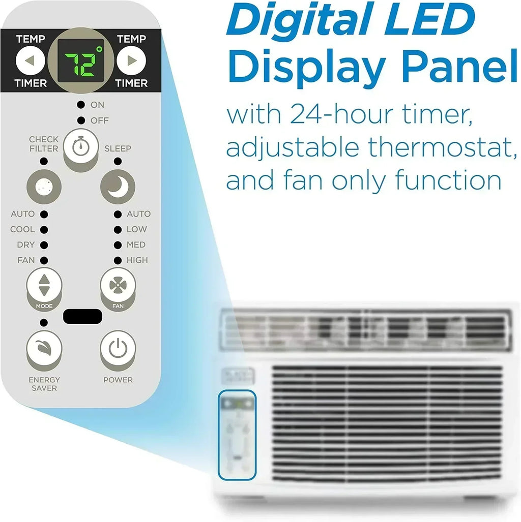 BLACK+DECKER Window Air Conditioner 5000 BTU Cools Up to 150 Square Feet AC Mechanical Controls wourant
