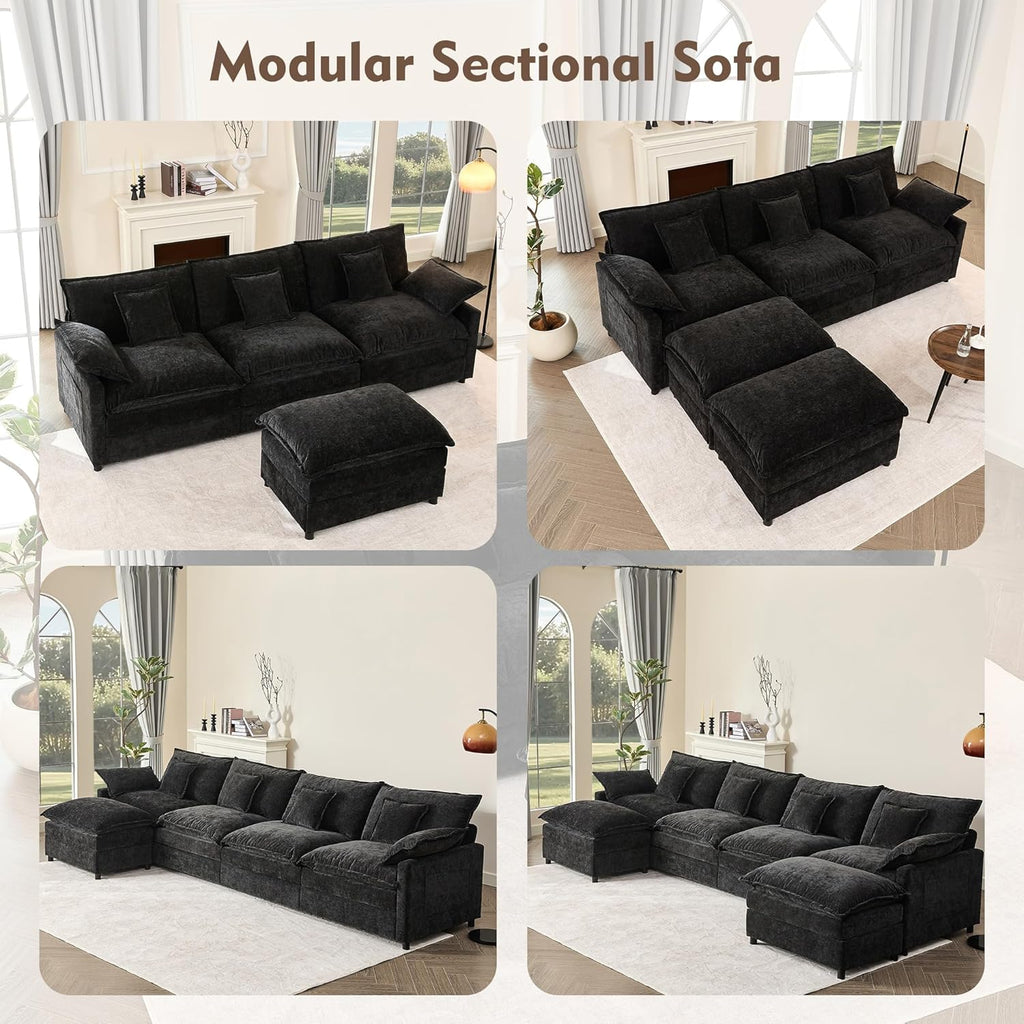 108 Inch U Shape Sofa Sectional Sofa Comfortable Cloud Sofa Living Room Deep Seat Sofa wourant
