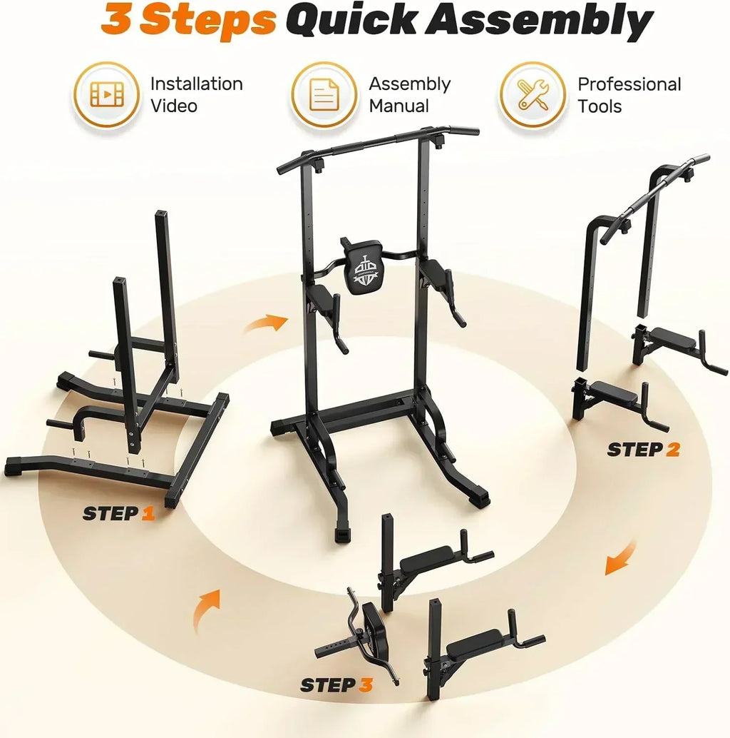 Sportsroyals Power Tower Pull Up Bar Station 450 lbs stable suspended immersion tilt station wourant