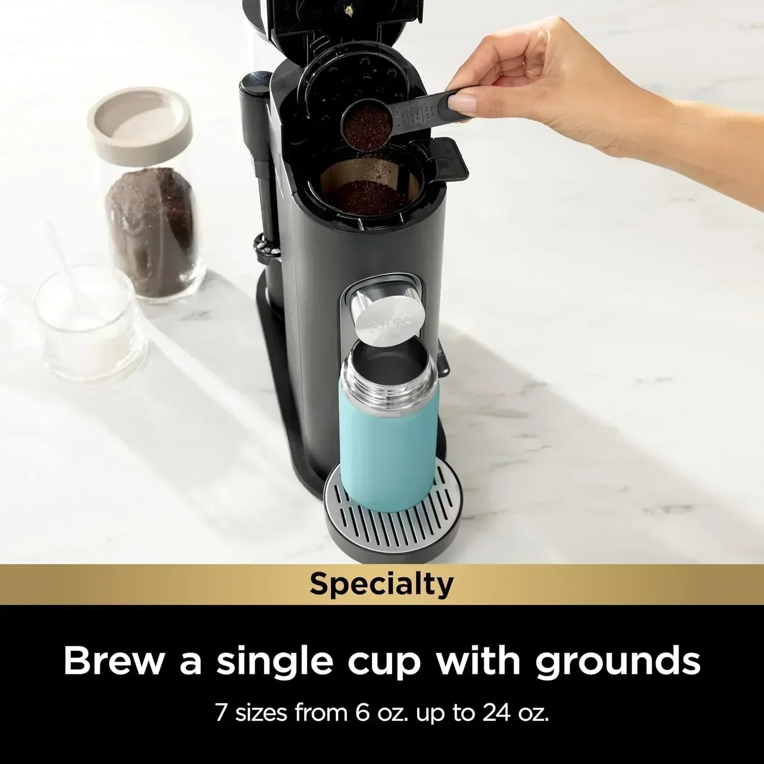 Ninja Single Serve Coffee Maker 56 oz Reservoir Stone wourant