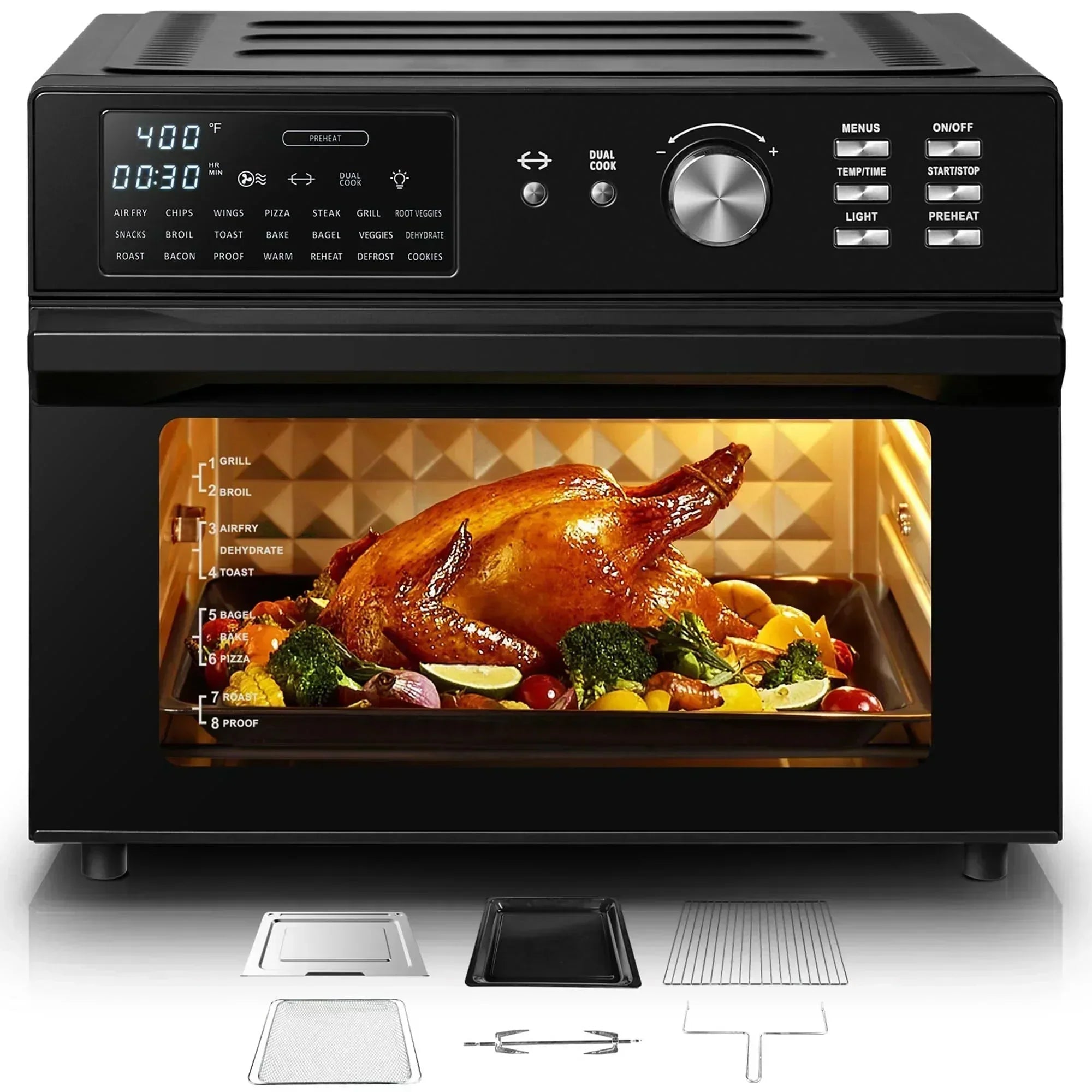 32QT Air Fryer Oven 21-IN-1 Multifunctional Toaster Oven Combo wourant