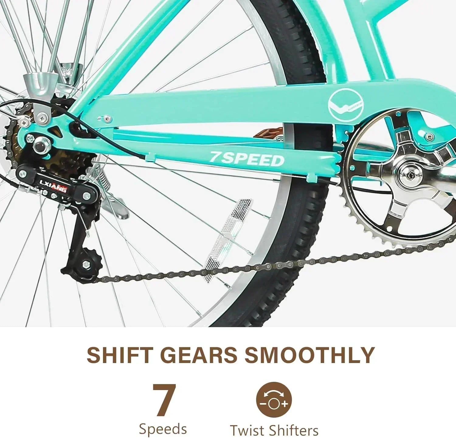 WEIZE Beach Cruiser Bike 26 inch Commuter Bicycle for Adult Men and Women 7-Speed/High-Carbon wourant
