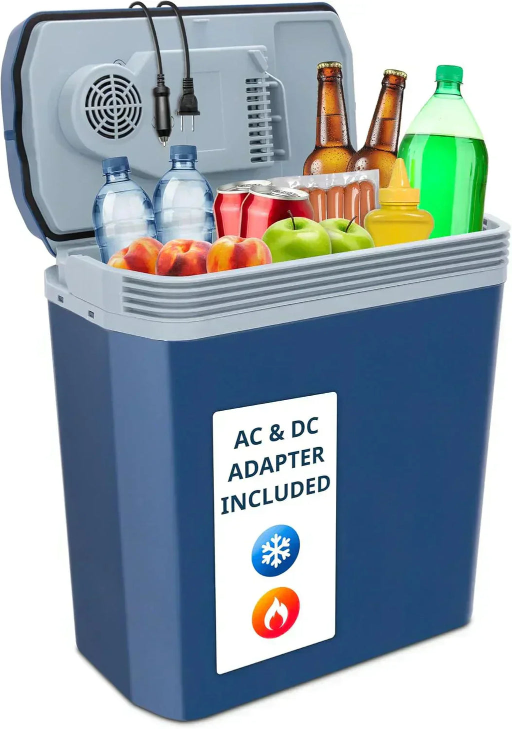 Electric Cooler & Warmer with Handle 24 L Portable Thermoelectric Fridge for Vehicles Trucks wourant