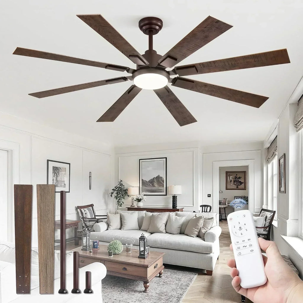 Zmishibo 72-inch large ceiling fan with lighting and remote indoor/outdoor wourant