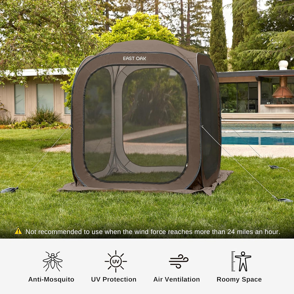 EAST OAK Screen House Tent Pop-Up Portable Screen Room Canopy Instant Screen Tent 10 x 10 FT wourant