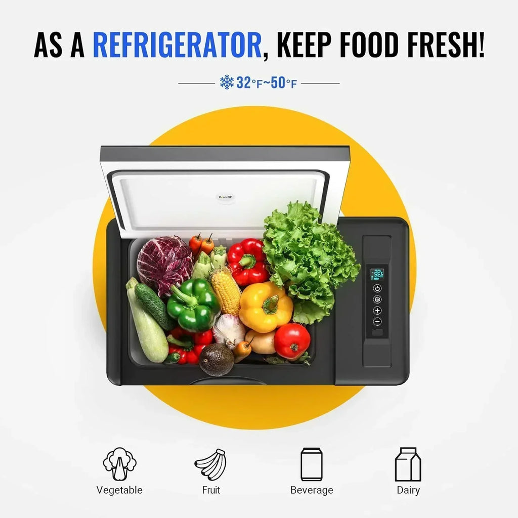BougeRV 12 Volt Refrigerator 12V Car Fridge 23 Quart Portable Freezer Compressor Cooler wourant