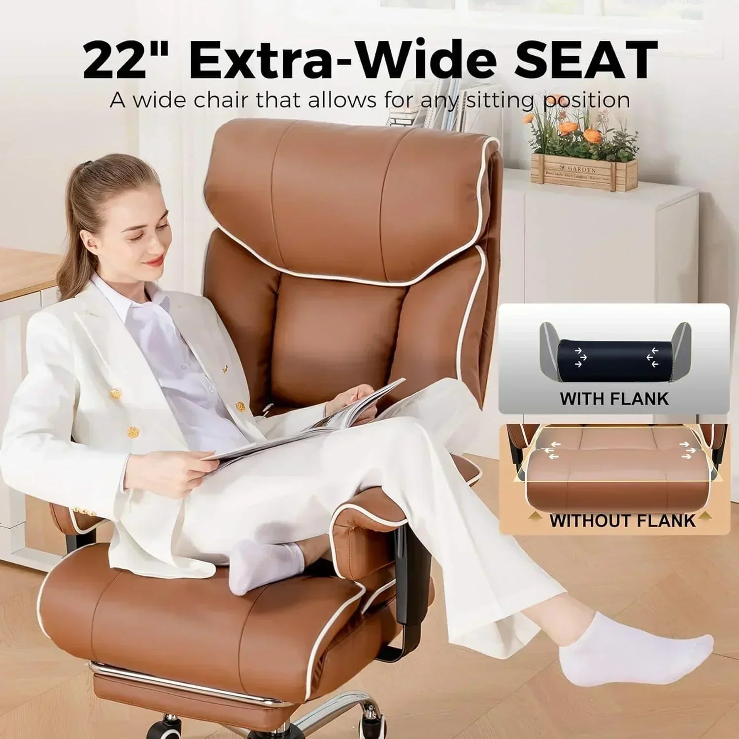 Large Tall Gaming Chair 400 lb Heavy Duty Office Chair wourant