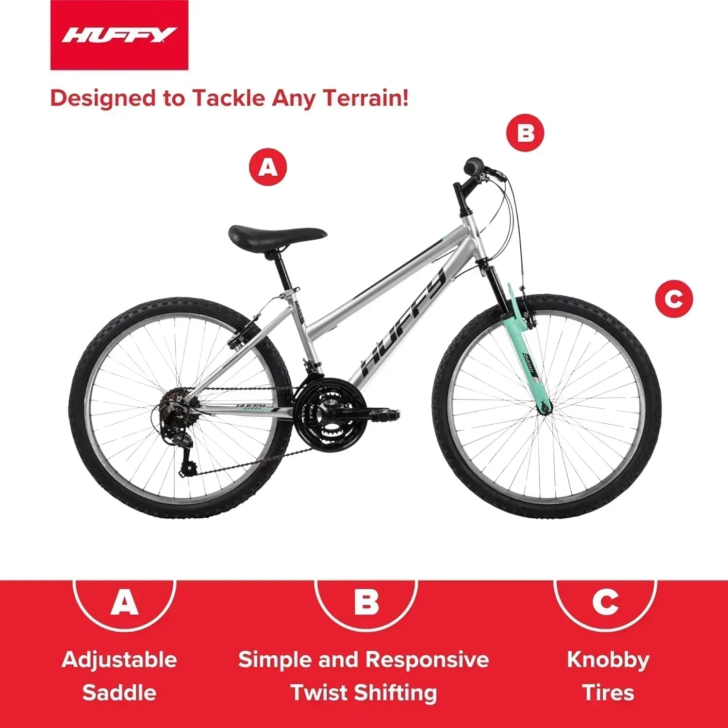 Huffy Stone Mountain Hardtail Mountain Bike for Boys/Girls/Men/Women 20"/24"/26" Sizes wourant