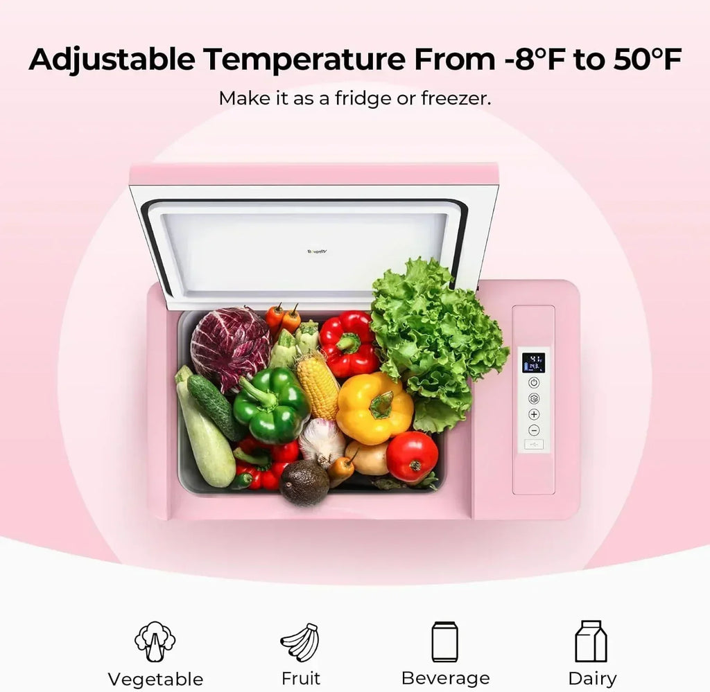BougeRV 12 Volt Refrigerator 12V Car Fridge 23 Quart Portable Freezer Compressor Cooler wourant