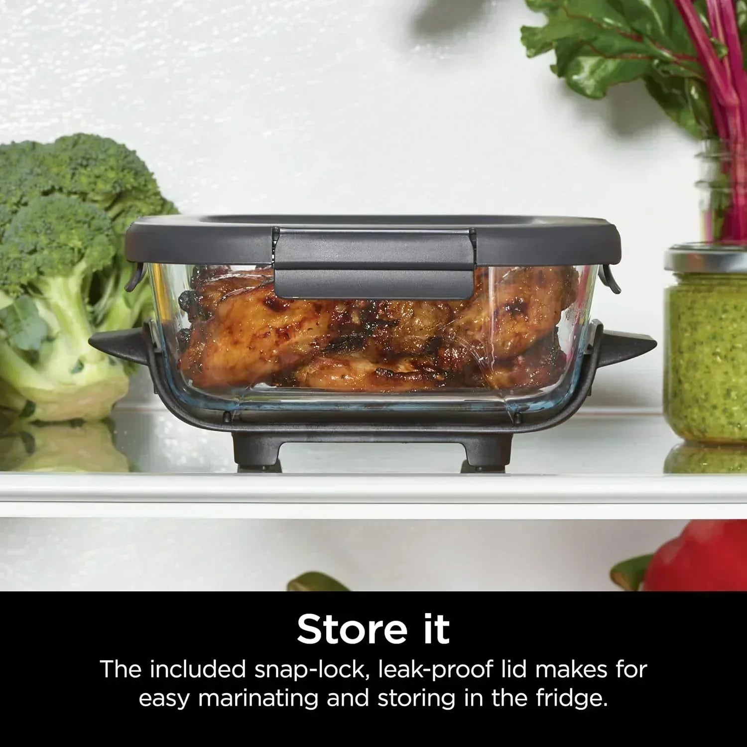 Ninja Crispi 4 in 1 Portable Glass Air Fryer Cooking System 4QT 6 Cup TempWare Glass Containers wourant