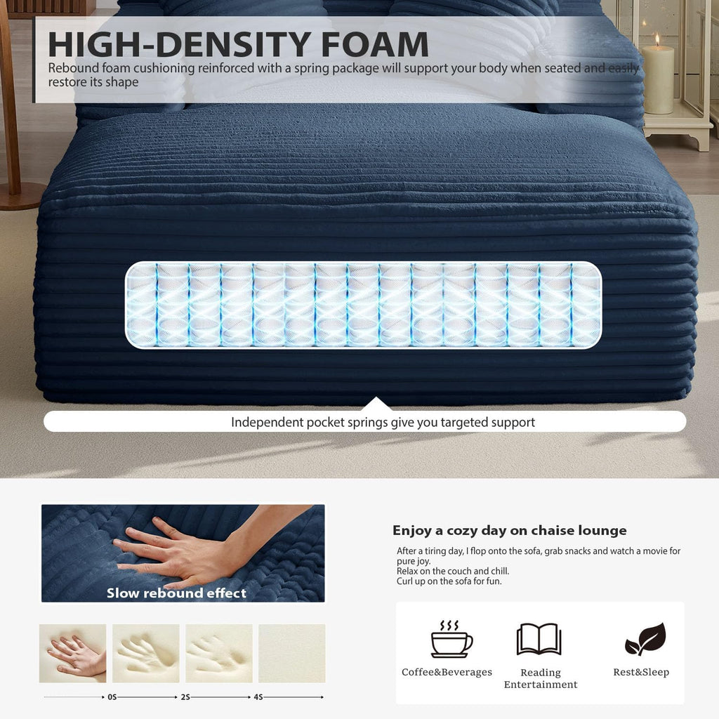 50-inch indoor recliner oversized corduroy upholstered boneless sofa bed deep sleeper sofa wourant